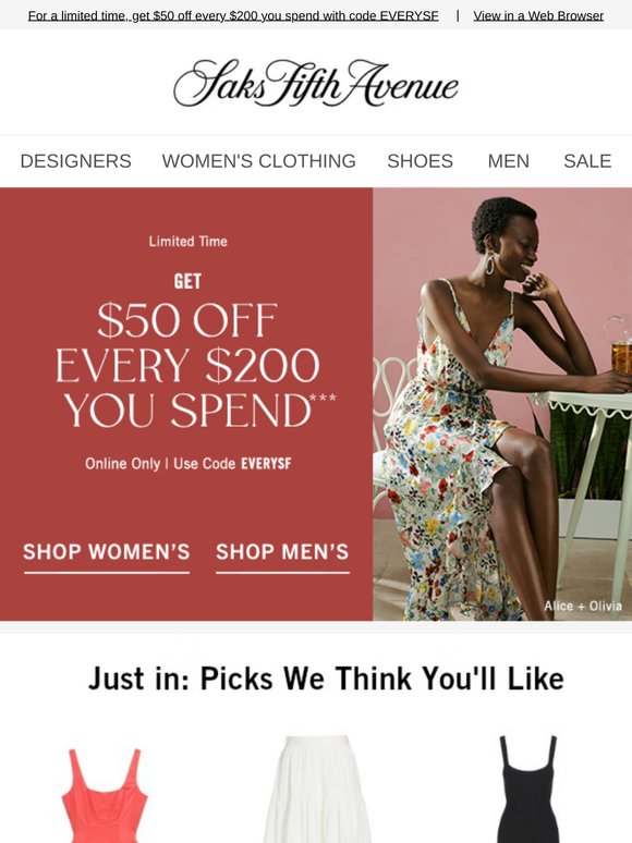 Reminder: Shop to it & get $50 off every $200 you spend + Recommendations just for you
