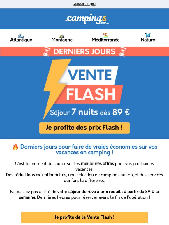 Dernière chance pour profiter de la Vente Flash
