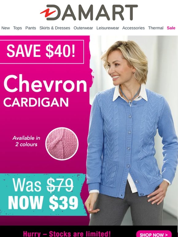 Cosy Up in Style – Save $40 on the Chevron Cardigan!