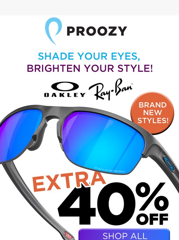 Ends Tonight: Extra 40% Off Ray-Ban and Oakley sunglasses!