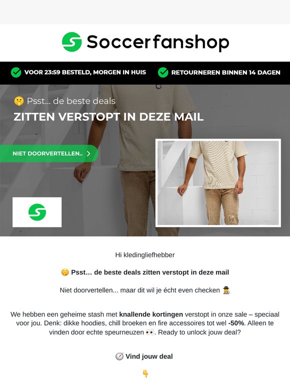 🤫 Psst… de beste deals zitten verstopt in deze mail
