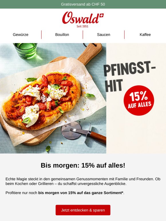 Bis morgen: 15% Pfingst-Hit auf alles 😍