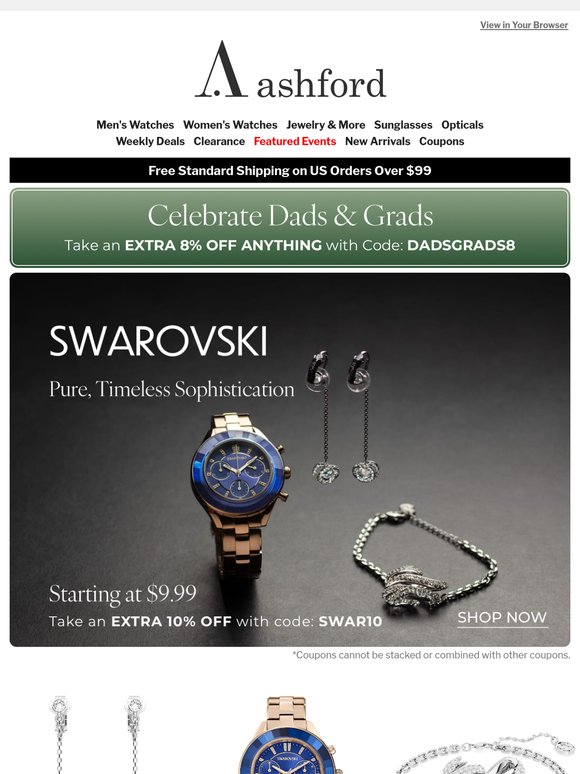 Shine All Summer with Swarovski, from $9.99