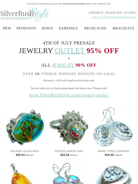 4th Of July Presale 💎 Jewelry Outlet 95% Off