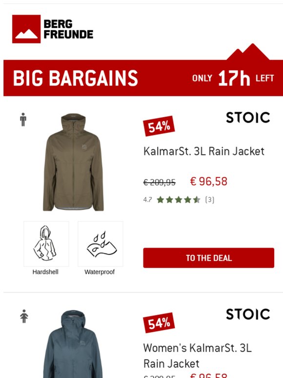 ⏰Today only: 54% discount on waterproof jackets from Stoic