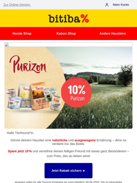 10% Rabatt auf Purizon!! 🐾✨