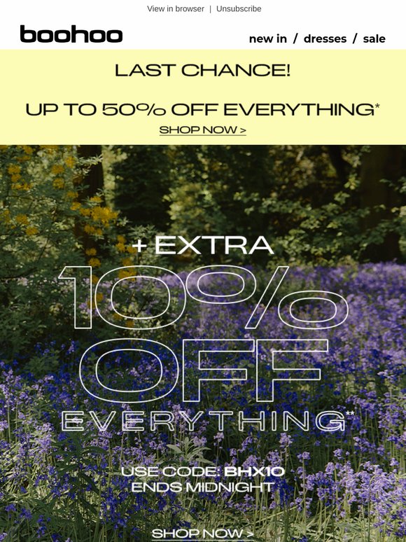 ENDS MIDNIGHT: Up to 50% off 🫨