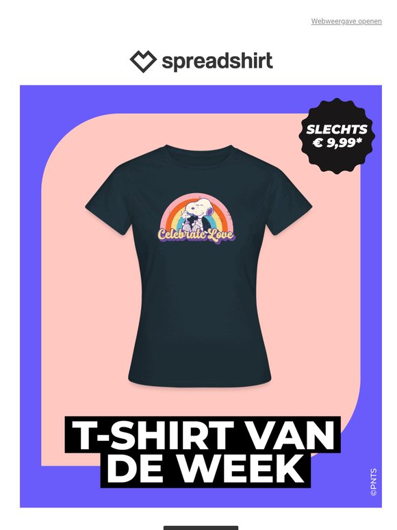 € 10,99 voor het Peanuts 🏳️‍🌈  PRIDE T-shirt van de week