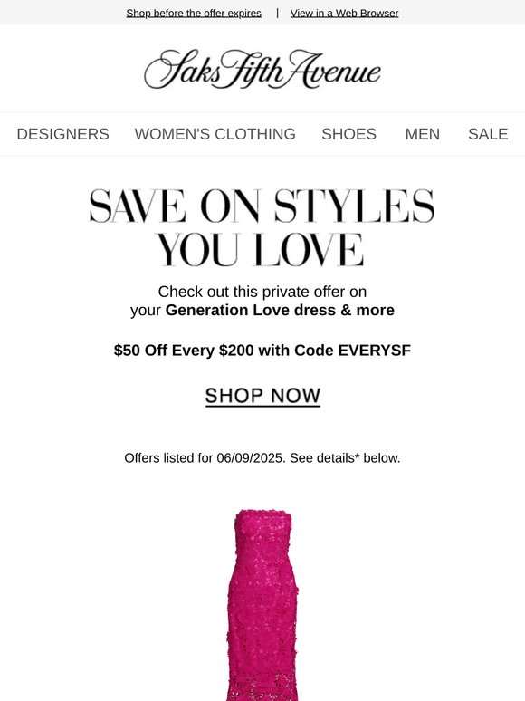 Limited-time offer on your  Generation Love dress & more