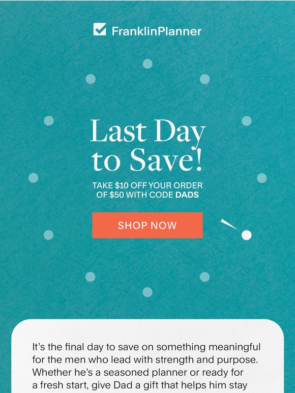 Last Day To Save!