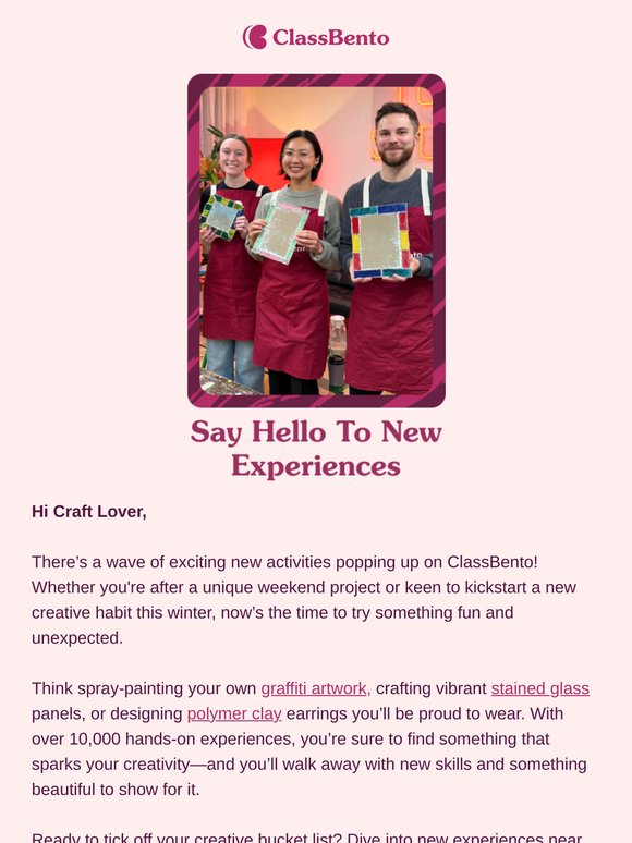 Say Hello to New Experiences 👋