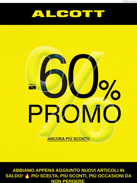 Promo fino a -60% 💥 Non perderti questi nuovi articoli aggiunti