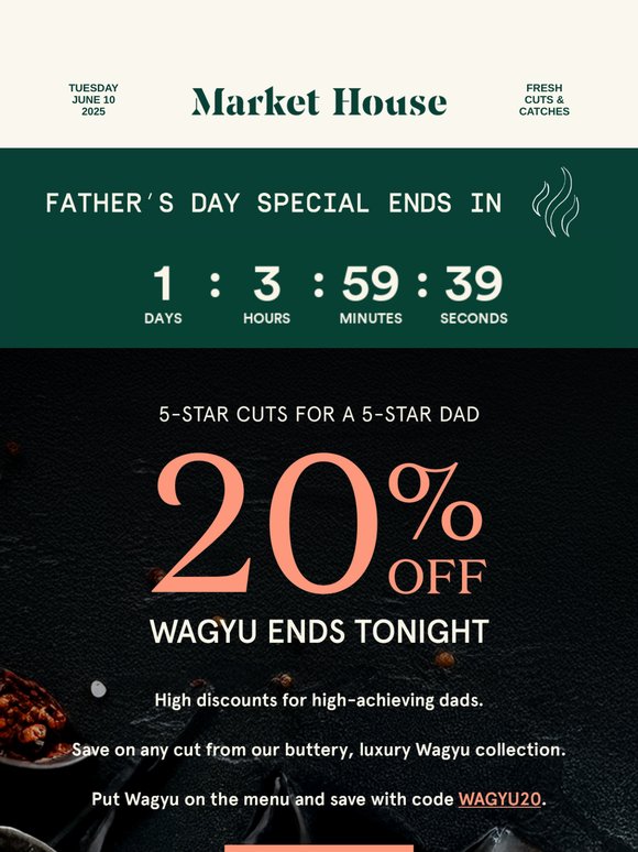 Last Chance for Wagyu Lovers! 🥩 20% OFF Ends Tonight!