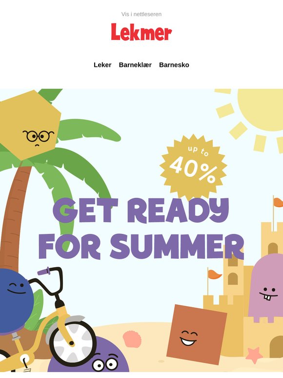 Opptil 40 % på sykler og leker 🪁🤩