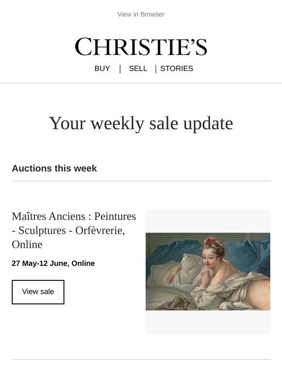 Upcoming auctions, recommended for you