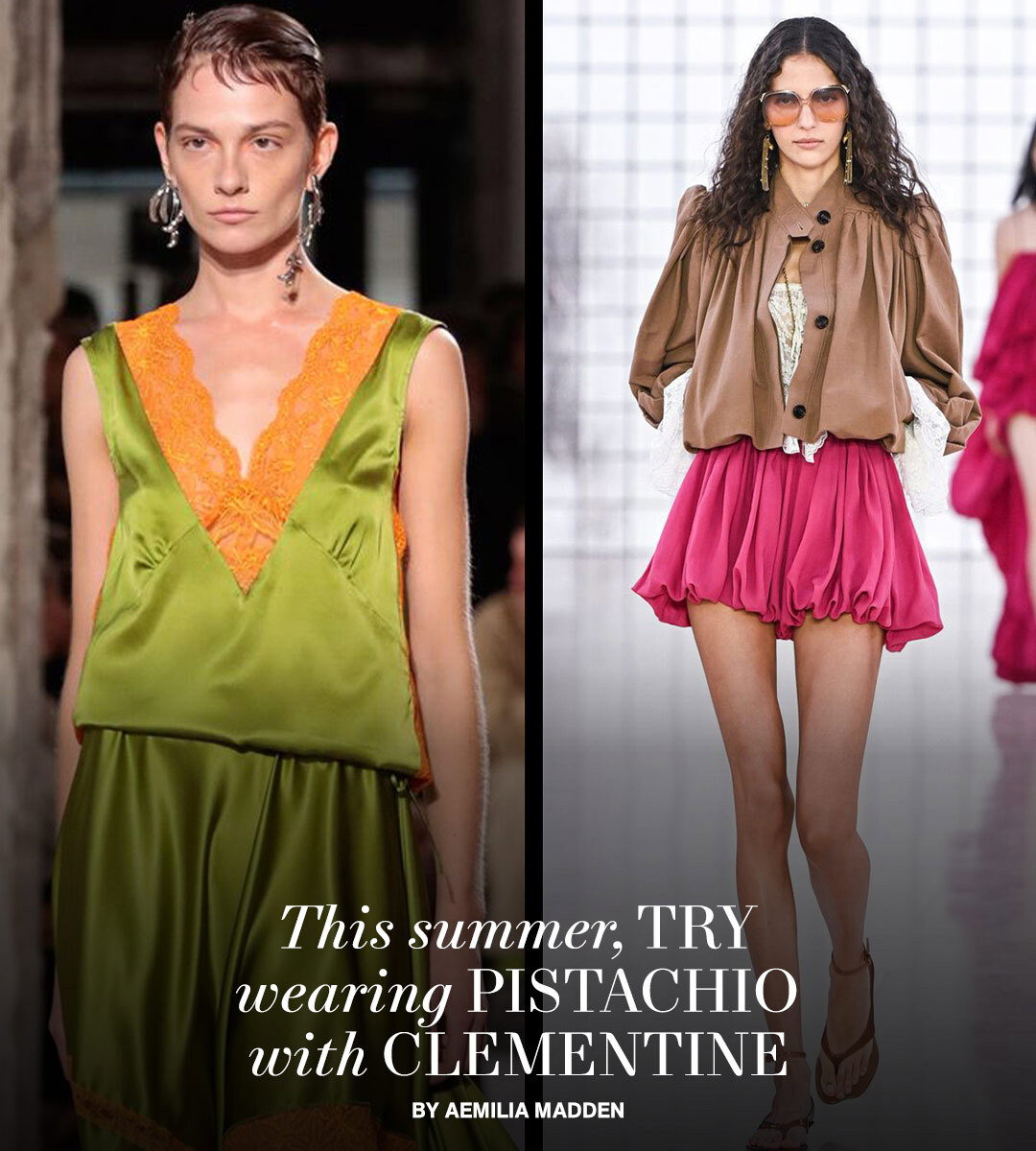 This Summer, Try Wearing Pistachio With Clementine