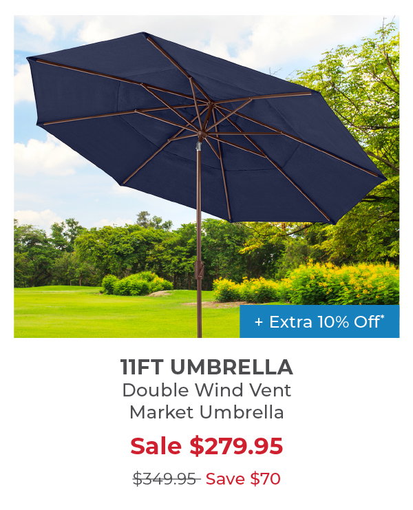Tempo 11 ft double vent market umbrella 