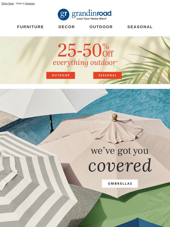 Begins now: 25-50% off Outdoor & Seasonal