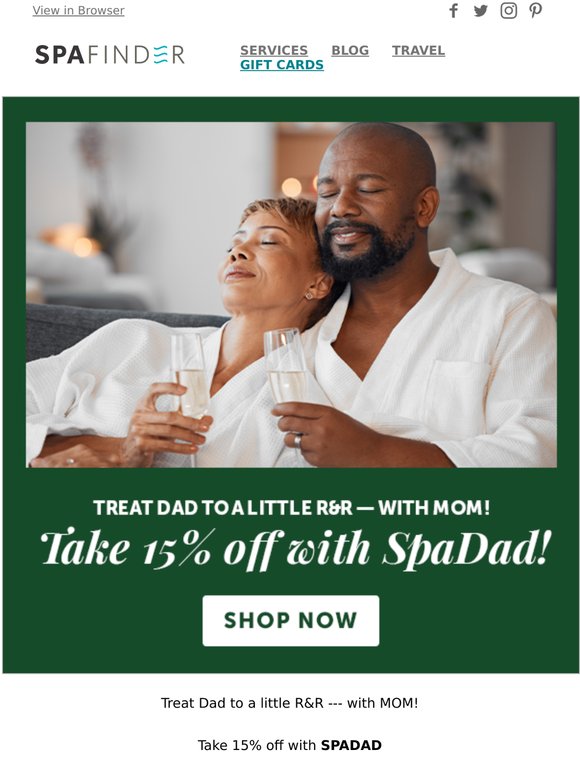 Father’s Day Means His & Hers Massage