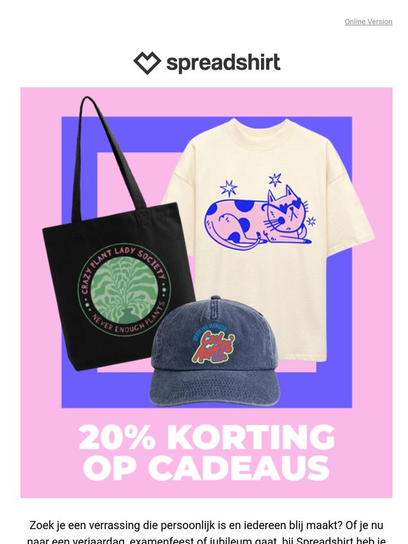 20% korting op het perfecte cadeau voor iedere gelegenheid 🎁