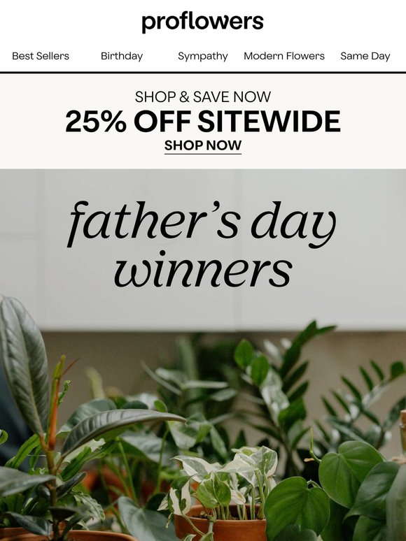 Don’t Wait! 25% Off Fathers Day Flowers, Baskets & More!