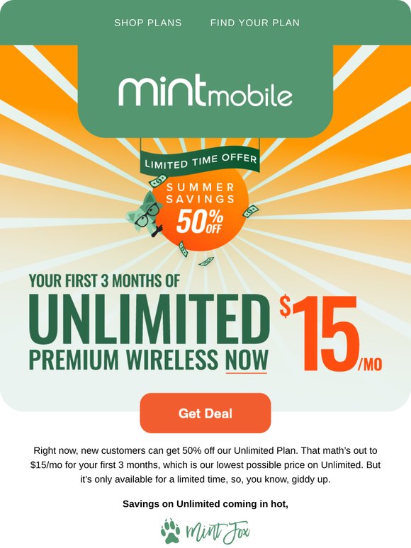 Get 50% off our Unlimited Plan