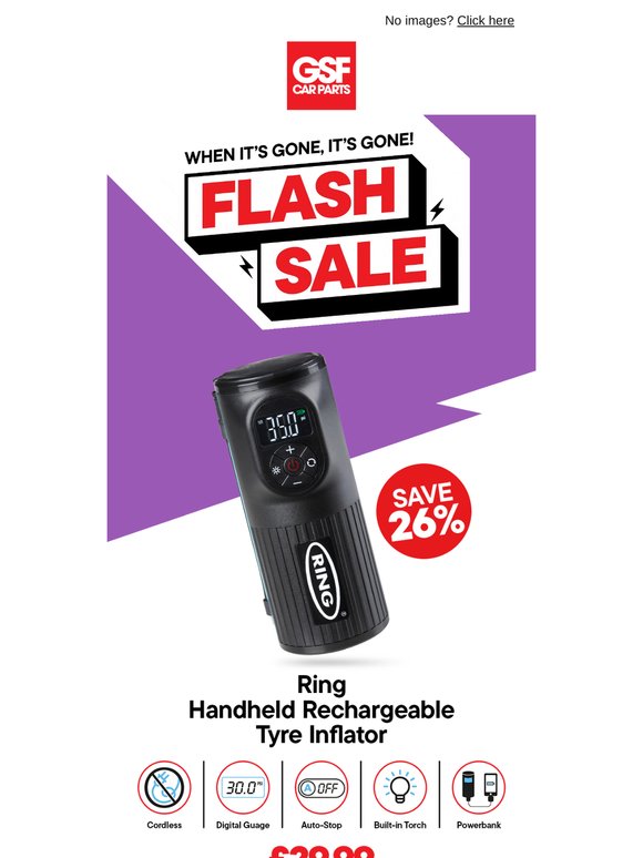 ⚡ Flash Sale: Over £10 Off This Tyre Inflator