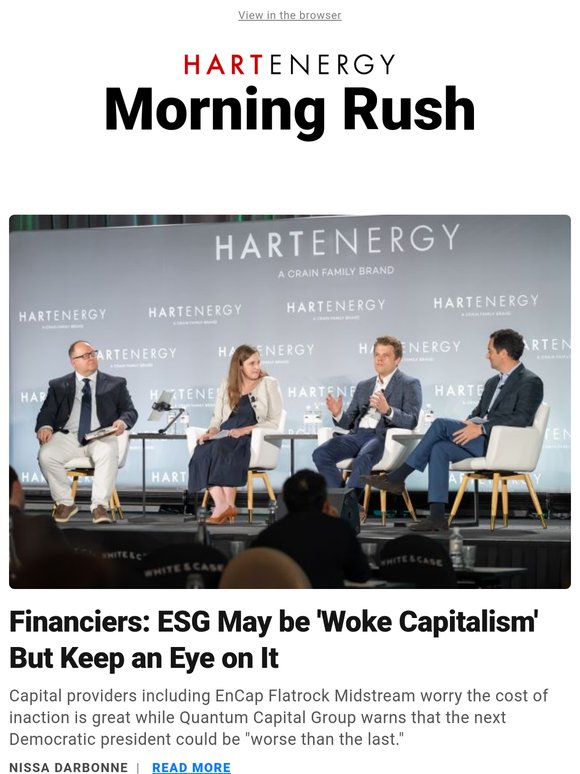 Morning Rush: ESG May be ‘Woke Capitalism’ But Keep an Eye on It; US Sets Another Record for Energy Production in 2024