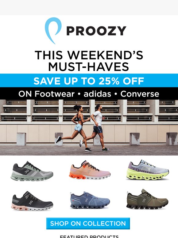 Sneaker Drops: adidas, Converse & ON Up to 25% Off