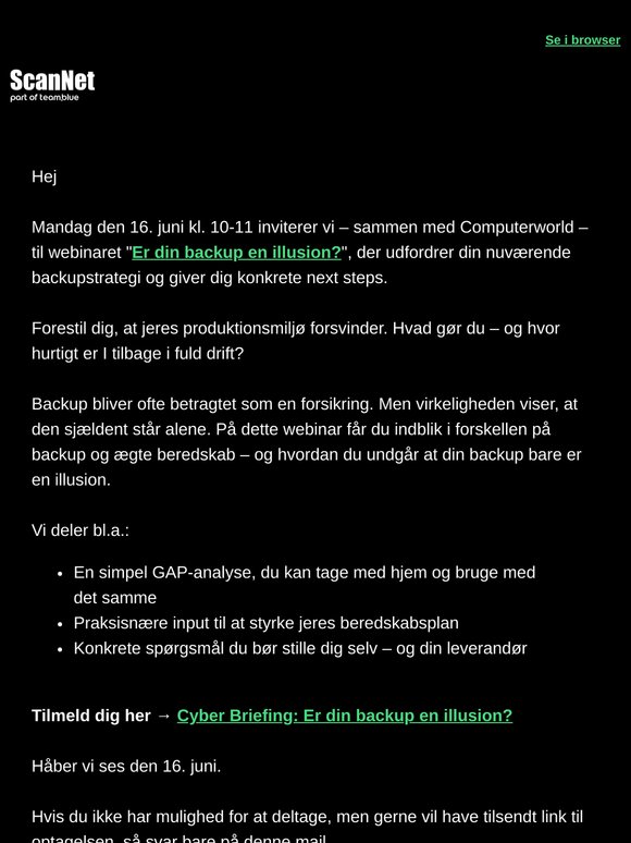 Er din backup en illusion? Tilmeld dig vores Cyber Briefing