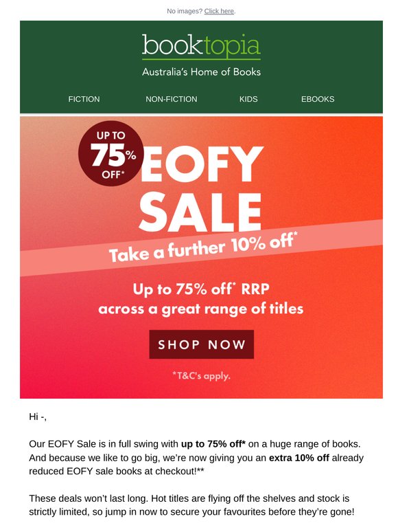🔥 Extra 10% off EOFY deals – while stocks last!