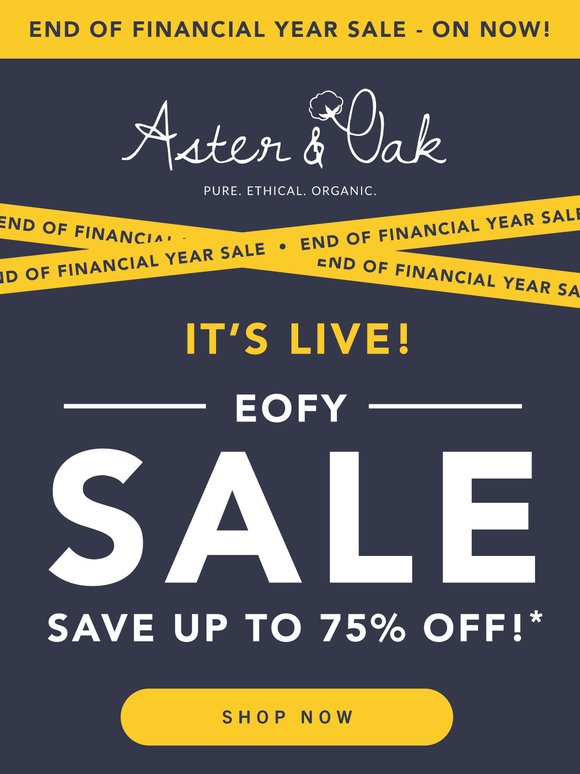 EOFY SALE IS LIVE! 🖤 Save Up To 75% OFF!