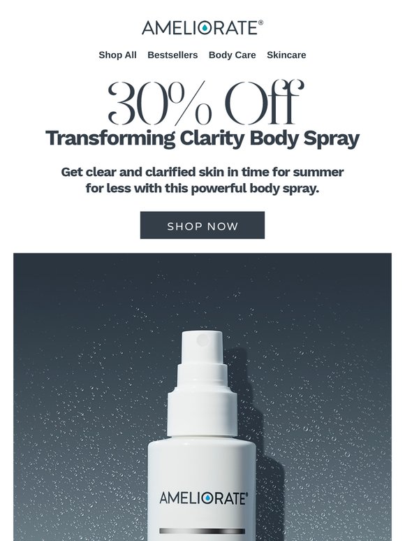 Clearer Skin Starts Now With 30% Off Clarity Spray