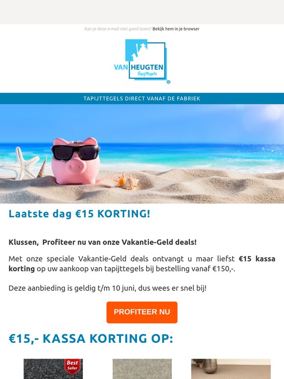 Laatste dag €15 KORTING op tapijttegels!