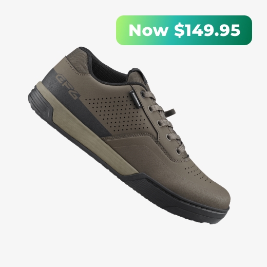 Image of Shimano shoe on a grey background