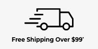 Image of free shipping over $99 on a grey background