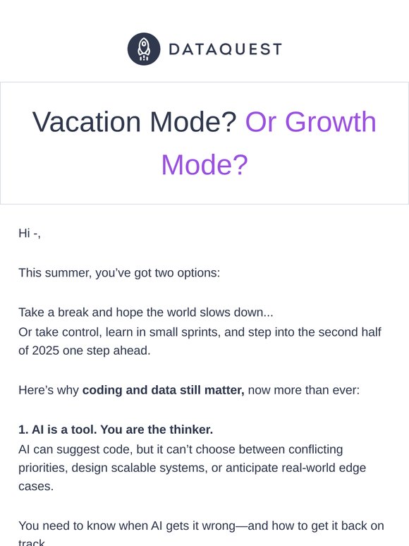 —, are you ready for your summer data sprint?