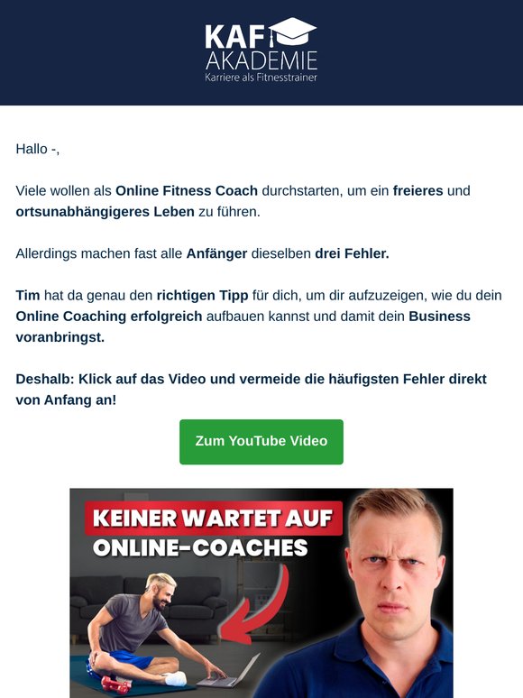 Hör auf als diese drei Fehler als Online Coach machen!