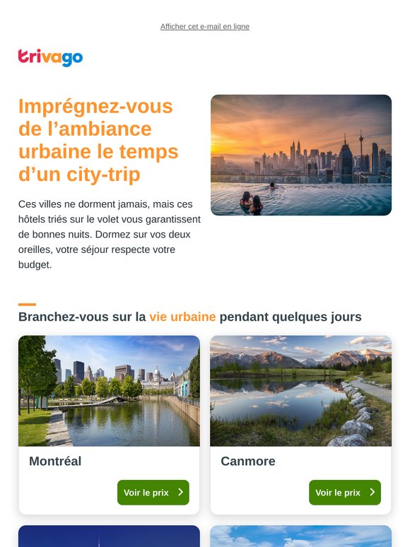 Trouvez votre prochaine escapade en ville 📩