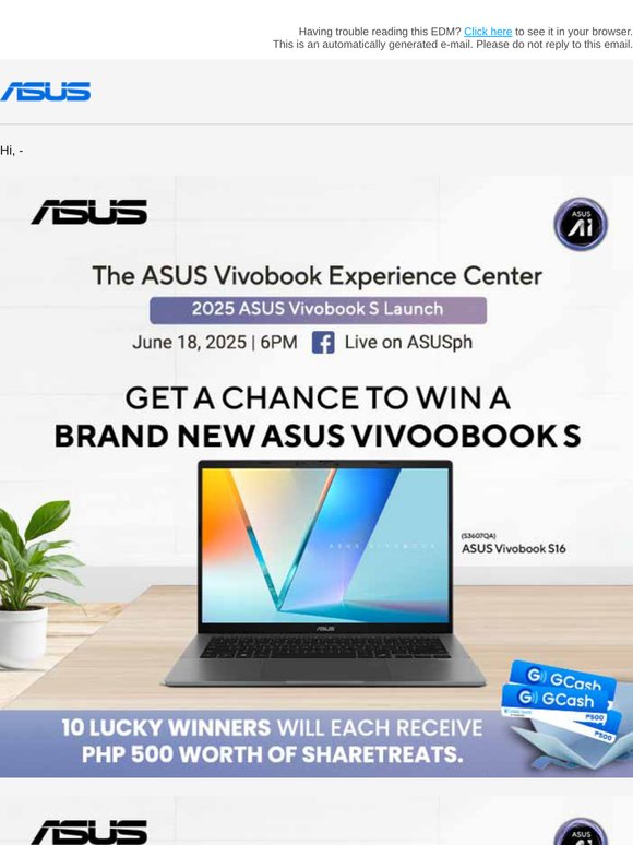Get a chance to win a brand new ASUS Vivobook S!