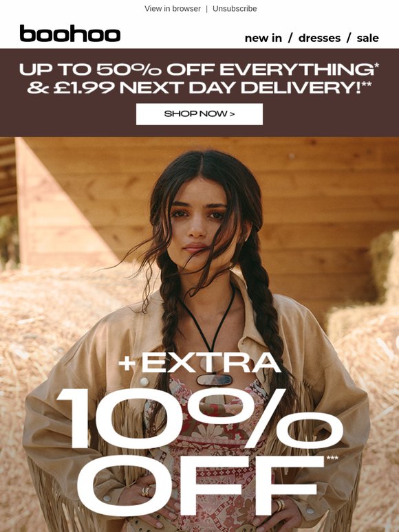Up to 50% off + £1.99 next day delivery 📦