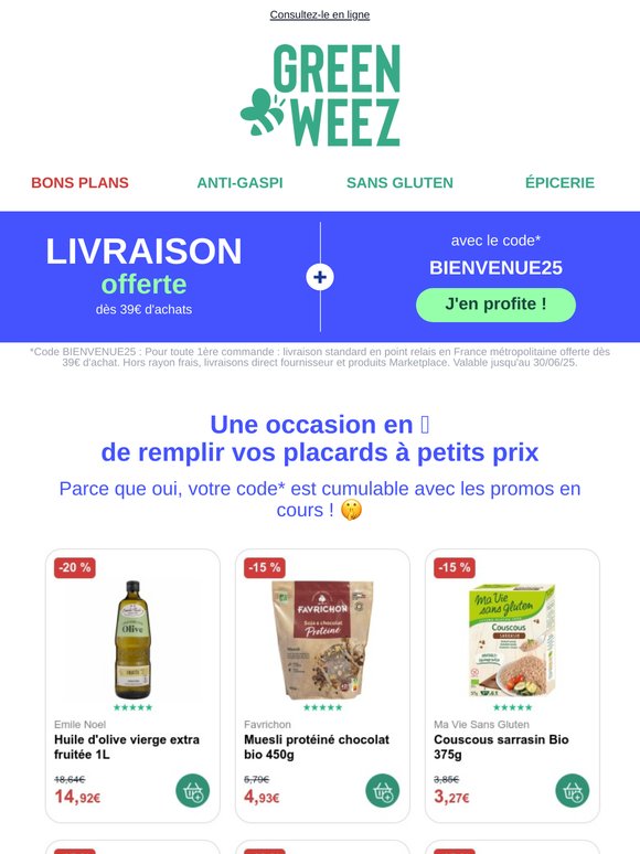 + de 800 produits bio en promo