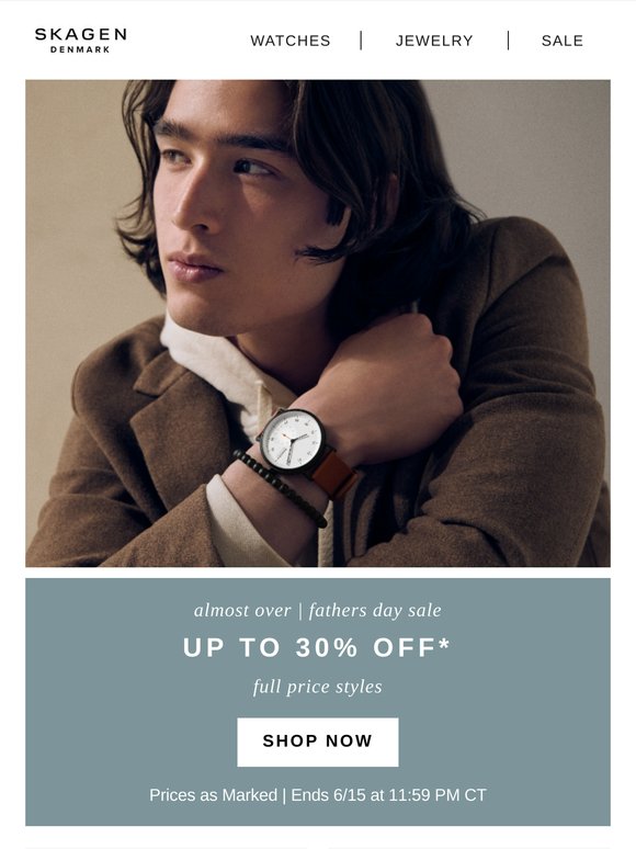 30% off dad's day ends soon.