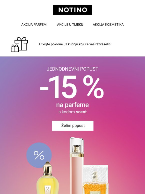 Samo danas! -15 % na najljepše parfeme