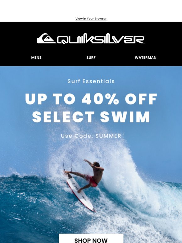 Wave Check: 40% Off Swim Starts Now!