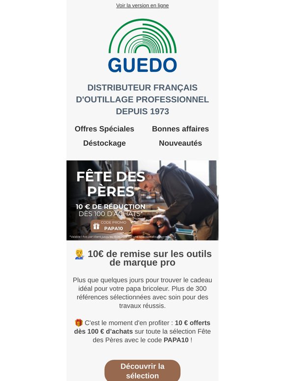 10€ de remise pour la fête des pères ! 🎁