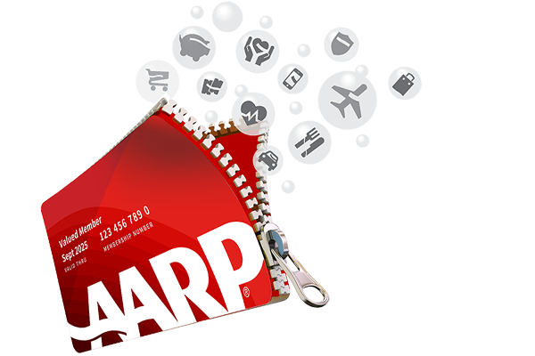 AARP Member Card Unzipping With Icons