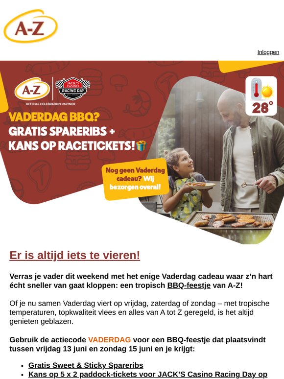 Vaderdag BBQ? Gratis spareribs + kans op racetickets!🎁