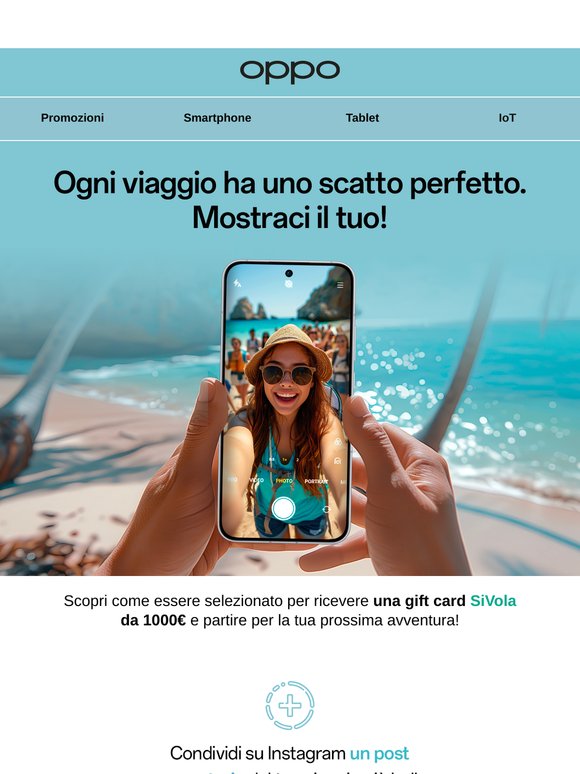 🎁 Vinci una gift card da 1000€ con OPPO e SiVola!