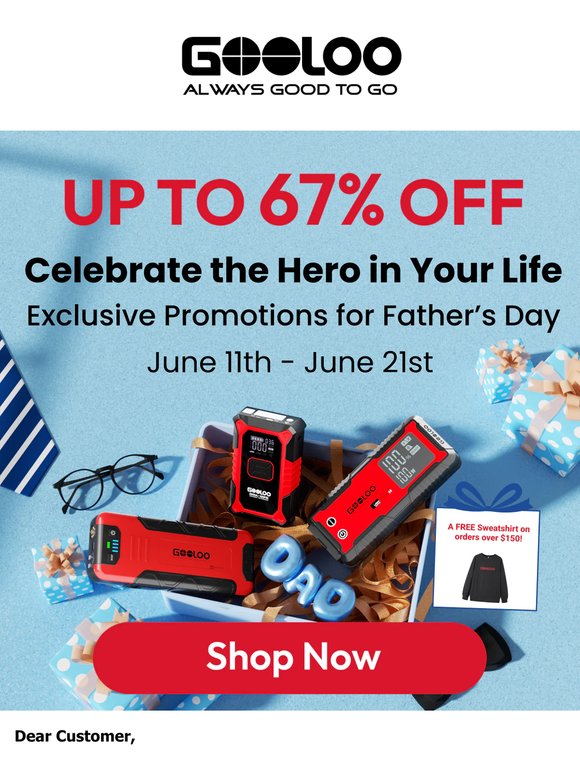 🔥🎁 Hot Deal Alert! Treat Dad (or Yourself!) – Bonus Jump Starter!